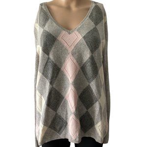Charter Club 2 Ply Cashmere Diamond Plaid Size XL Sweater